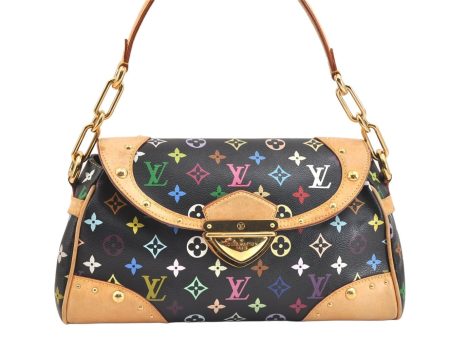 Auth Louis Vuitton Monogram Multicolor Beverly MM Black Hand Bag M40204 LV 7633K Cheap