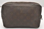 Auth Louis Vuitton Monogram Trousse Toilette 23 Clutch Hand Bag Old Model 5664K Cheap