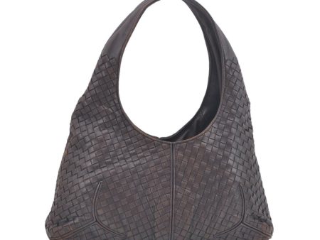 Authentic BOTTEGA VENETA Intrecciato Leather Shoulder Bag Purse Brown L0503 Online Hot Sale