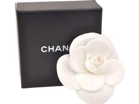 Authentic CHANEL Camellia Corsage Brooch Nylon White Box 1766L For Discount