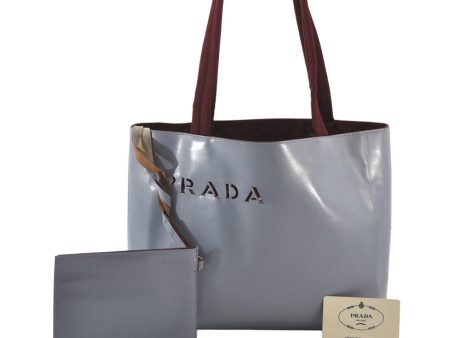 Authentic PRADA VITELLO SHOPPIN Leather Tote Bag B10187 Light Blue 5708K Online now