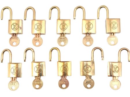 Authentic Louis Vuitton Padlock 10Set Old Model LV Junk 1436L Supply