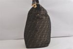 Authentic FENDI Vintage Zucca Shoulder Folding Bag Canvas Leather Brown 5511K Online