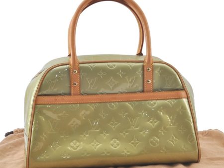 Auth Louis Vuitton Vernis Tompkins Square Hand Bag Light Green M91150 LV L0548 Sale