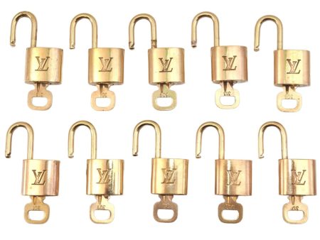 Authentic Louis Vuitton Padlock & Keys 10Set LV 1418L Online Sale