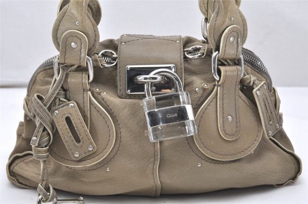 Authentic Chloe Paddington Vintage Leather Shoulder Hand Bag Beige 5631K Online