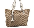 Authentic GUCCI Icon Bit Tote Bag Canvas Leather 229852 Brown Junk 6669K Online