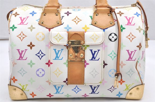 Auth Louis Vuitton Monogram Multicolor Speedy 30 Hand Bag White M92643 LV 6681K Online now