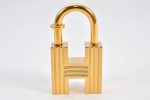 Authentic HERMES Key Charm H Padlock Motif Gold Tone 2000 Limited Box 8182K Discount