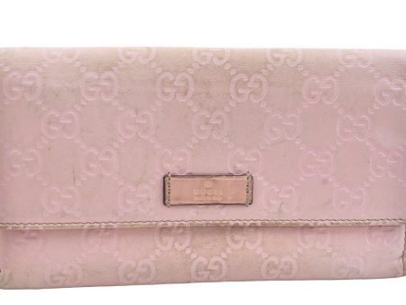 Authentic GUCCI Guccissima GG Leather Long Wallet Purse 203573 Pink L0558 Cheap