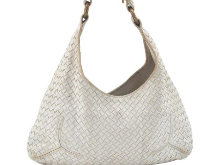 Authentic BOTTEGA VENETA Intrecciato Leather Shoulder Bag White L0501 For Cheap