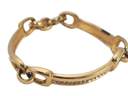 Authentic Christian Dior Rhinestone Chain Bracelet Gold Tone CD 8862K Online Sale