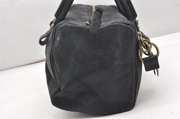 Authentic Chloe Vintage Eclipse Hand Boston Bag Purse Leather Black 5915K Supply