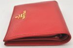 Authentic PRADA Vintage Leather Bifold Wallet Purse Red 5863K For Cheap