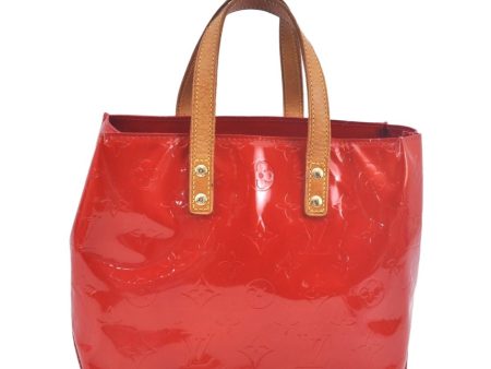 Authentic Louis Vuitton Vernis Reade PM Hand Bag Red M91088 LV L0469 For Sale