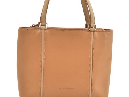 Authentic BURBERRY Vintage Leather Hand Bag Purse Beige L0497 Online Sale