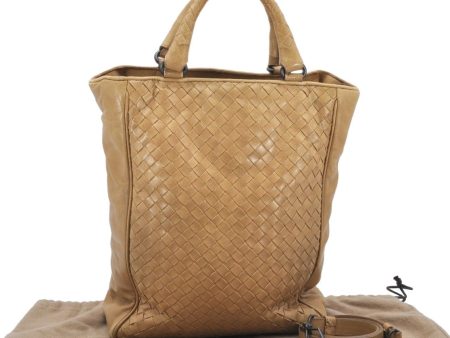 Authentic BOTTEGA VENETA Intrecciato Leather 2Way Shoulder Hand Bag Beige 6720K Cheap