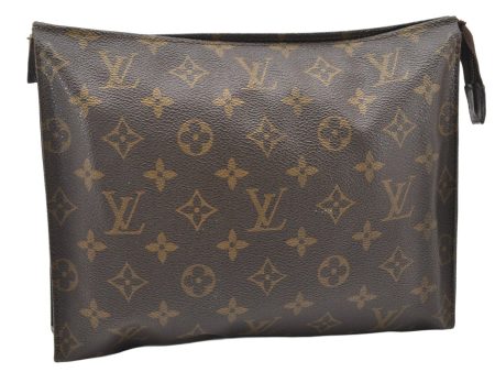 Auth Louis Vuitton Monogram Poche Toilette 26 Cosmetics Pouch Old Model LV 5666K For Sale