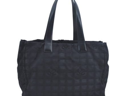 Authentic CHANEL New Travel Line Shoulder Tote Bag Nylon Leather Black L0554 Online