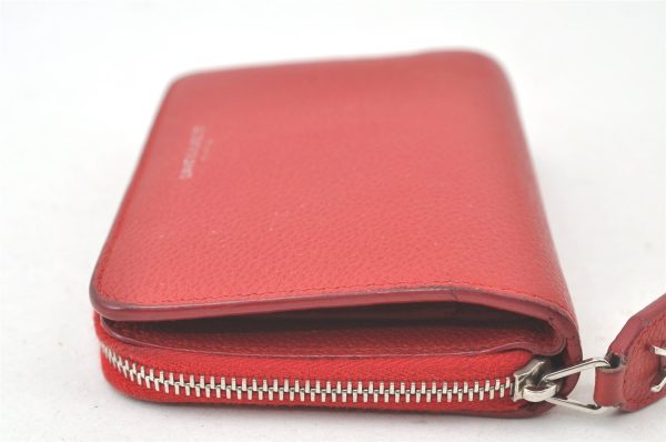 Authentic SAINT LAURENT Vintage Bifold Wallet Purse Leather Red 7675K For Discount