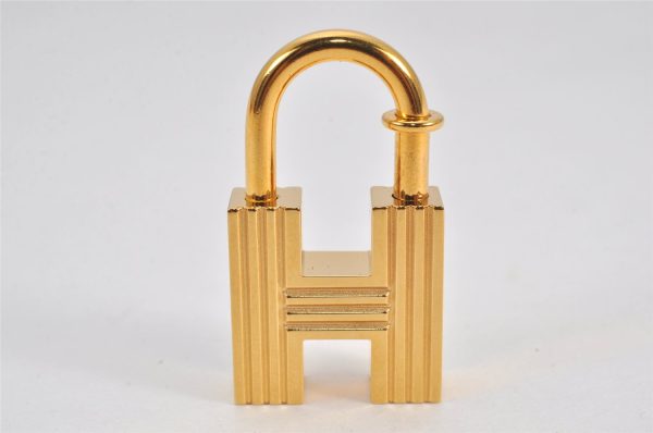 Authentic HERMES Key Charm H Padlock Motif Gold Tone 2000 Limited Box 8182K Discount