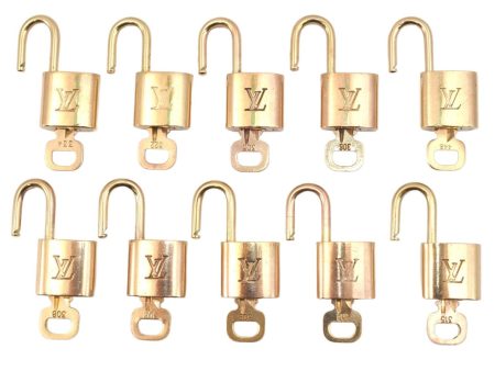 Authentic Louis Vuitton Padlock & Keys 10Set LV 1424L For Discount