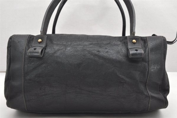 Authentic Chloe Vintage Eclipse Hand Boston Bag Purse Leather Black 5915K Supply