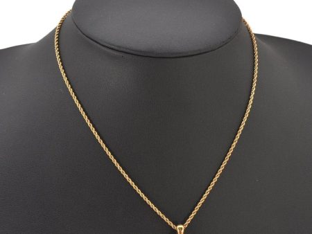 Authentic Christian Dior Gold Tone Chain Pendant Necklace CD 5989K Online Sale