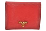 Authentic PRADA Vintage Leather Bifold Wallet Purse Red 5863K For Cheap