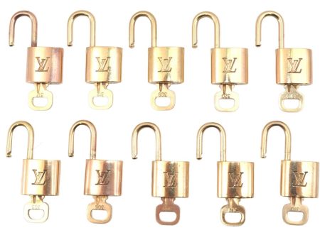 Authentic Louis Vuitton Padlock & Keys 10Set LV 1420L on Sale