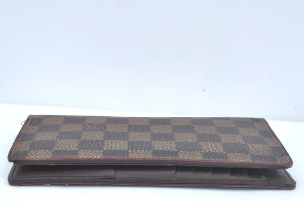 Authentic Louis Vuitton Damier Portefeuille Brazza Long Wallet N60017 LV L0534 For Sale