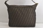 Authentic FENDI Vintage Zucca Shoulder Folding Bag Canvas Leather Brown 5511K Online