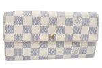 Authentic Louis Vuitton Damier Azur Portefeuille Sarah Wallet N61735 LV L0472 Fashion