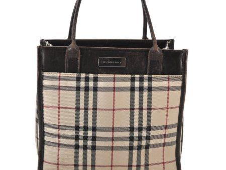 Authentic BURBERRY Nova Check Nylon Leather Tote Hand Bag Purse Beige 5686K Online Hot Sale