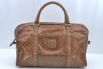 Authentic CELINE Macadam Blason Pattern Hand Bag PVC Leather Brown L0561 on Sale