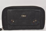 Authentic Chloe Vintage Paraty Long Wallet Purse Leather Black 5886K Online Hot Sale