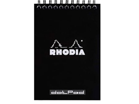 Rhodia Classic Spiral Black Notepad - A6, Dotted Online Hot Sale