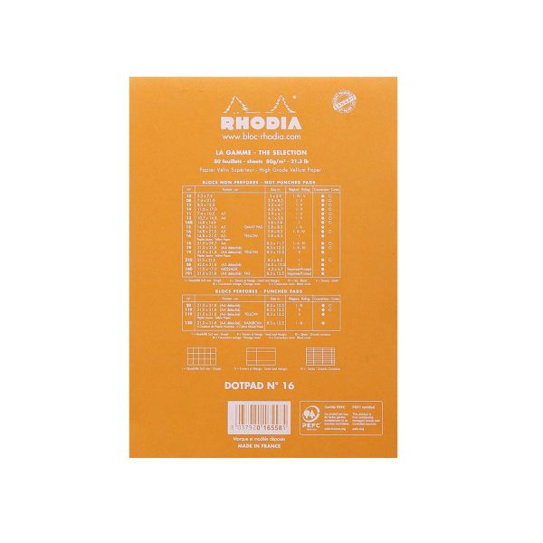 Rhodia No.16 Orange Notepad - A5, Dotted Hot on Sale