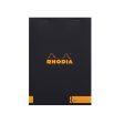 Rhodia No.16  Le R  Black Notepad - A5, Ruled Fashion