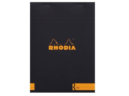 Rhodia No.16  Le R  Black Notepad - A5, Ruled Fashion