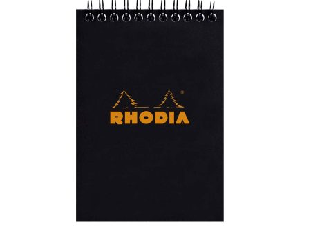 Rhodia Classic Spiral Black Notepad - A6, Squared on Sale