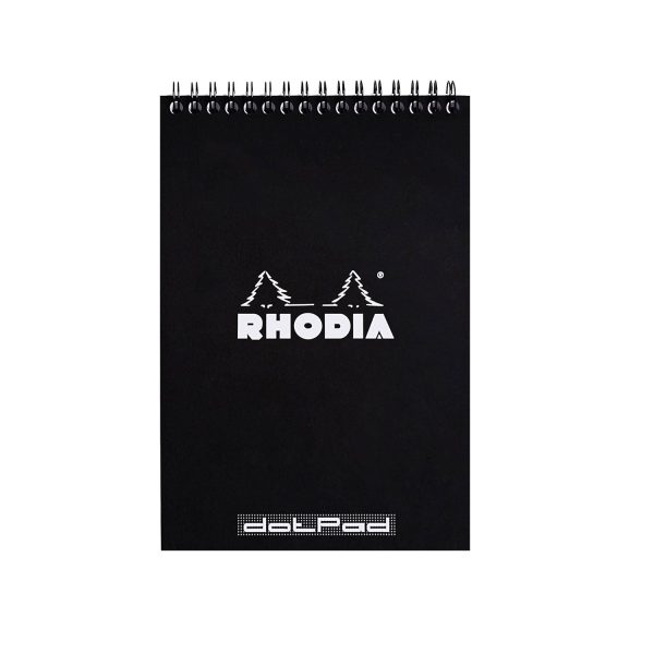 Rhodia Classic Spiral Black Notepad - A5, Dotted Cheap