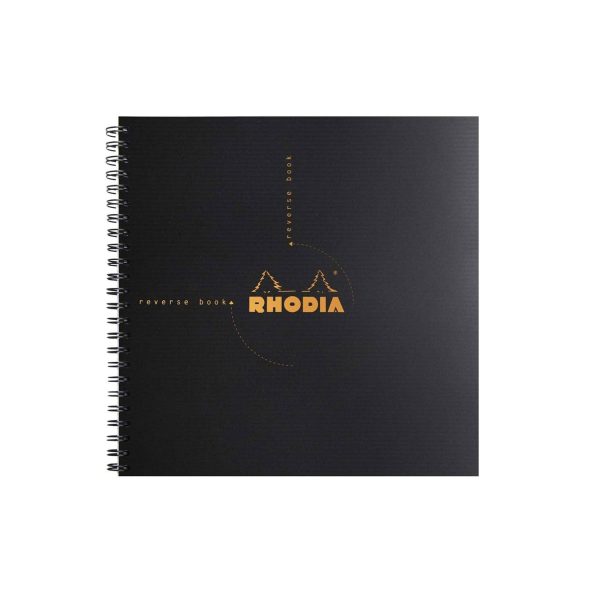 Rhodiactive Reverse Spiral Black Notebook - Squared Fashion